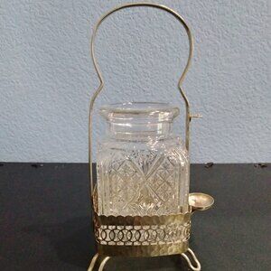 Pressed Glass Pickle Castor/Vase in Silverplate Stand, Made in England